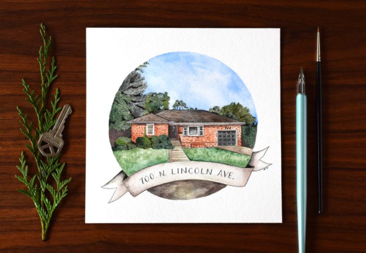 Watercolor House Portrait Tutorial