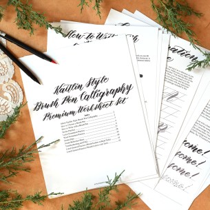 *NEW* Premium Brush Pen Calligraphy Worksheet Set {Kaitlin Style} | The Postman's Knock