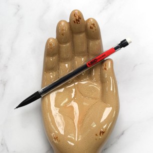 This is a basic 0.7 mm mechanical pencil. I like to use it for all of my pencil drafts on light-colored papers!