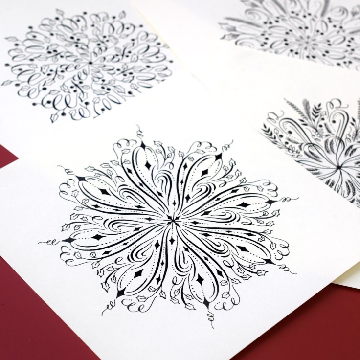 The medallions are dazzling on their own or when incorporated into projects like mail art or sketchbook pages.