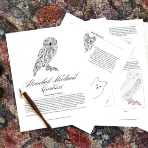 This Flourished Woodland Creatures printable worksheet is 17 pages long. Be sure to print it out on a calligraphy-friendly paper such as 32# laserjet!