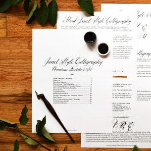 Printable Calligraphy Worksheet Set (Janet Style) | The Postman's Knock